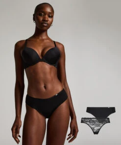 Hunkemöller Lot De 2 Slips Angie- Noir