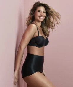 Hunkemöller Culotte Taille Haute Avec Gaine Sculptante En Dentelle Scuba- Noir -Hunkemoller Boutique 160845 17