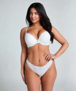 Hunkemöller String Marine- Blanc