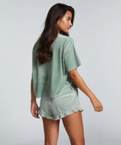 Hunkemöller Short Velours à Volants- Vert 2 Hunkemöller Short Velours à Volants- Vert -Hunkemoller Boutique 206519 4