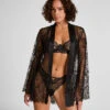 Hunkemöller Kimono Tout En Dentelle- Noir