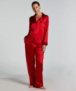 Hunkemöller Veste à Manches Longues Satin- Rouge -Hunkemoller Boutique 300606 3