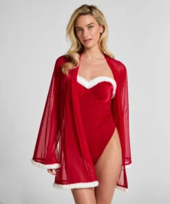 Hunkemöller Kimono Mesh Santa- Rouge 2 Hunkemöller Kimono Mesh Santa- Rouge -Hunkemoller Boutique 300629 3