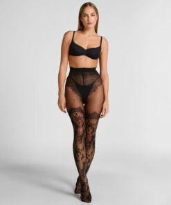 Hunkemöller Collants 20 Deniers Dentelle- Noir