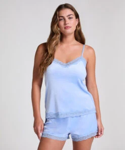 Hunkemöller Camisole Velours Dentelle- Bleu -Hunkemoller Boutique 301456 3