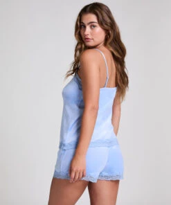 Hunkemöller Camisole Velours Dentelle- Bleu -Hunkemoller Boutique 301456 4