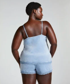 Hunkemöller Short En Velours à Dentelle- Bleu 4 Hunkemöller Short En Velours à Dentelle- Bleu -Hunkemoller Boutique 301460 13