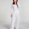 Hunkemöller Pantalon De Pyjama Pointelle- Blanc