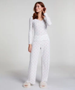 Hunkemöller Pantalon De Pyjama Pointelle- Blanc