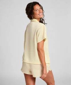 Hunkemöller Veste à Manches Courtes En Satin- Jaune -Hunkemoller Boutique 302074 4