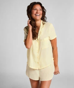 Hunkemöller Short En Satin Minimal- Jaune