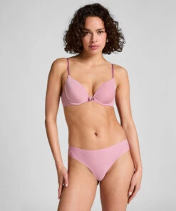 Hunkemöller Slip Brésilien IInvisible Lace Back- Rose