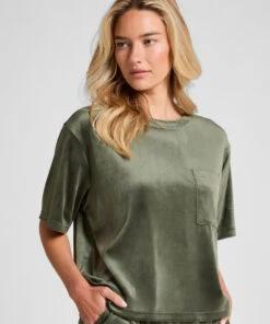 Hunkemöller Top Velours Pocket- Vert