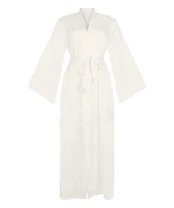 Hunkemöller Kimono Long Satin Floral- Blanc 6 Hunkemöller Kimono Long Satin Floral- Blanc -Hunkemoller Boutique 302687 5