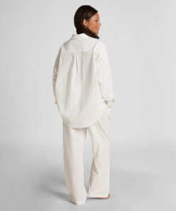 Hunkemöller Top De Pyjama Coton Seersucker- Blanc -Hunkemoller Boutique 302785 4