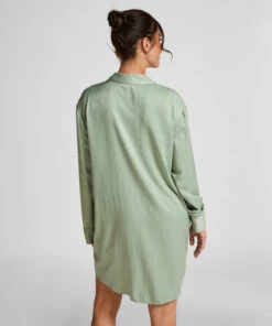 Hunkemöller Robe-chemise En Satin Ayla- Vert 3 Hunkemöller Robe-chemise En Satin Ayla- Vert -Hunkemoller Boutique 302807 4