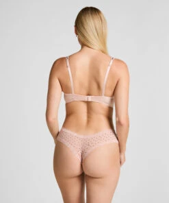 Hunkemöller Culotte Brésilienne En Forme V Avec Motif à Pois Floqués - Rose -Hunkemoller Boutique 302991 4