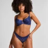 Hunkemöller String Jambe Haute Grace- Bleu