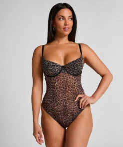 Hunkemöller Body Léopard Tara- Noir