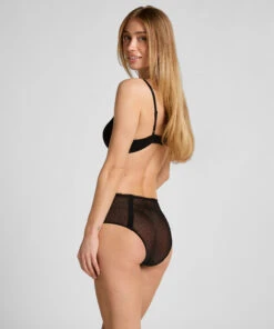 Hunkemöller Culotte Brésilienne Adeline Taille Haute- Noir 2 Hunkemöller Culotte Brésilienne Adeline Taille Haute- Noir -Hunkemoller Boutique 303519 4
