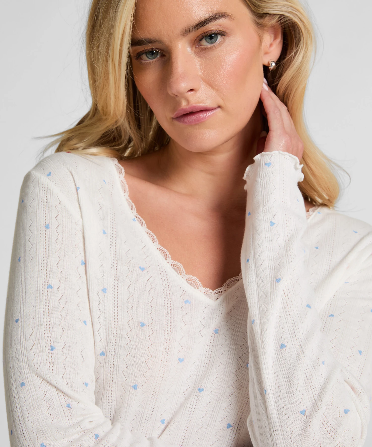 Haut de pyjama Pointelle- Bleu Hunkemöller Haut De Pyjama Pointelle- Bleu -Hunkemoller Boutique 303763 2 scaled