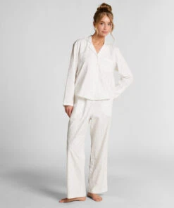 Hunkemöller Haut De Pyjama Jacquard Manches Longues- Bleu -Hunkemoller Boutique 303772 3