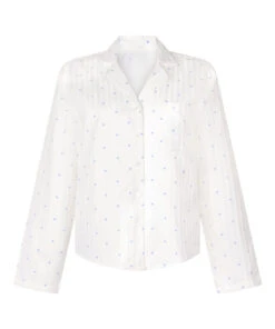 Hunkemöller Haut De Pyjama Jacquard Manches Longues- Bleu -Hunkemoller Boutique 303772 5