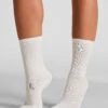 Hunkemöller Chaussettes Courtes En Modal Côtelé- Blanc