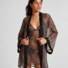 Hunkemöller Kimono En Maille Léopard- Noir