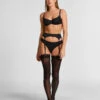Hunkemöller Bas 30 Deniers Dentelle Anti Ladder- Noir