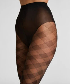 Hunkemöller Collants 15 Deniers à Carreaux- Noir -Hunkemoller Boutique 304189 2
