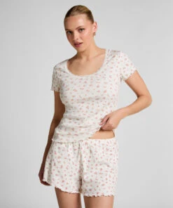 Hunkemöller Short De Pyjama Côtelé- Blanc