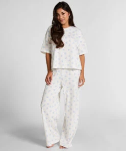 Hunkemöller Pyjama Set Cotton Jersey Long- Blanc