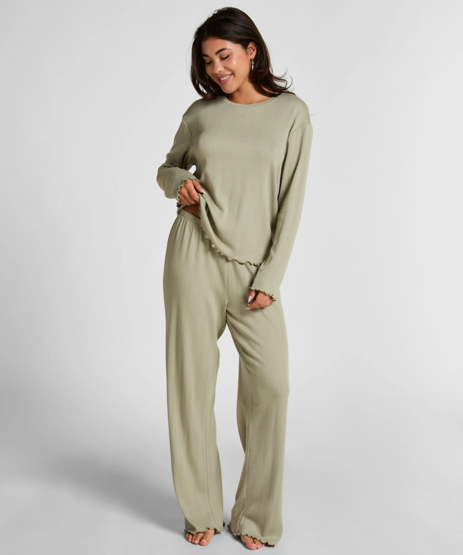 Pyjama Top Loose Pointelle- Vert Hunkemöller Pyjama Top Loose Pointelle- Vert -Hunkemoller Boutique 304834 3 scaled